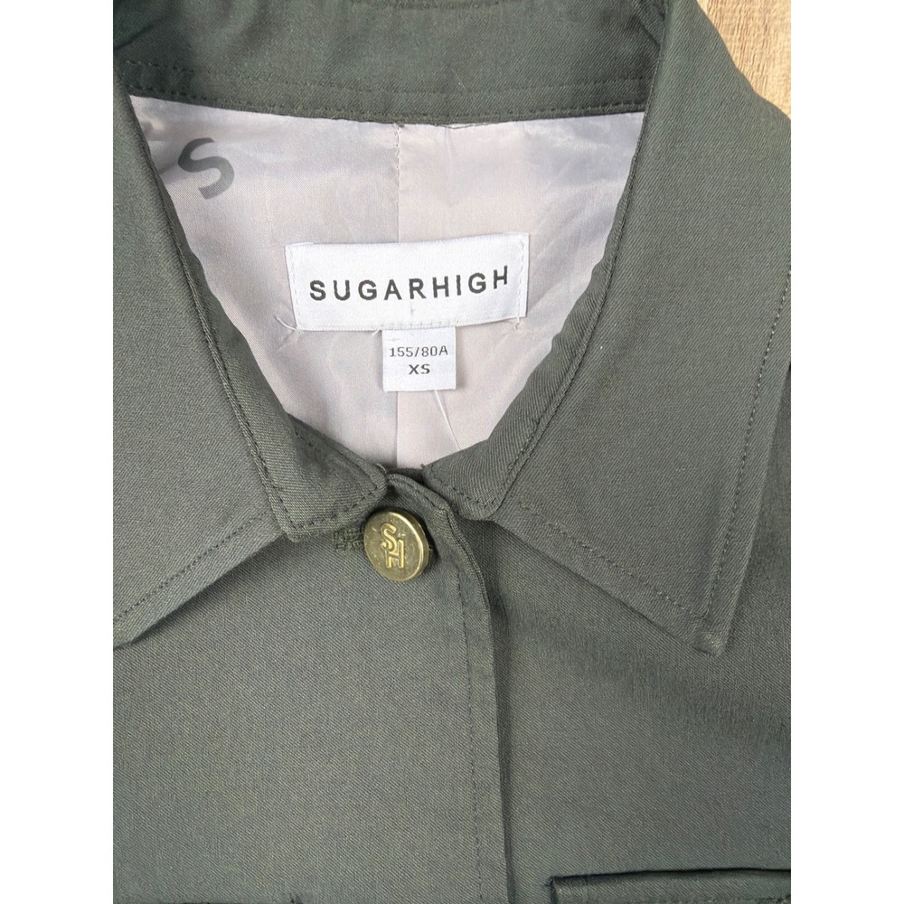 Vintage Sugarhigh Safari Utility Jacket XS Wild Spruce Military Cargo NWT - Picture 3 of 9